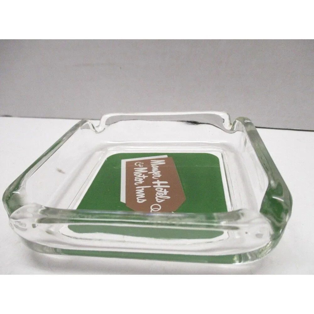 Vintage Advertising Ashtray Glass Manger Hotels and Motor Inns And Soap Bars